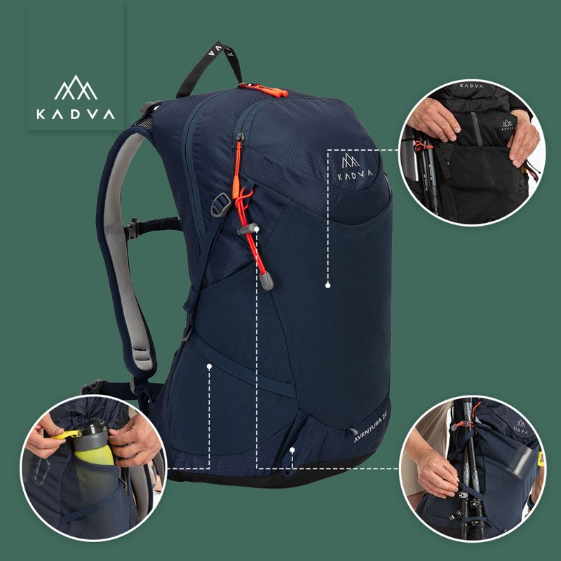 Туристическа раница KADVA Aventura 22 л стоманено синьо 26