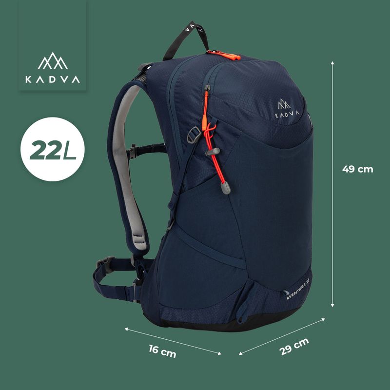Туристическа раница KADVA Aventura 22 л стоманено синьо 27