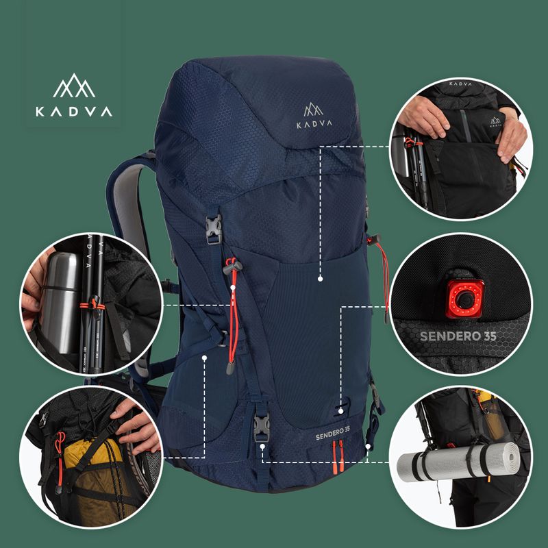Туристическа раница KADVA Sendero 35 л стоманено синьо 22