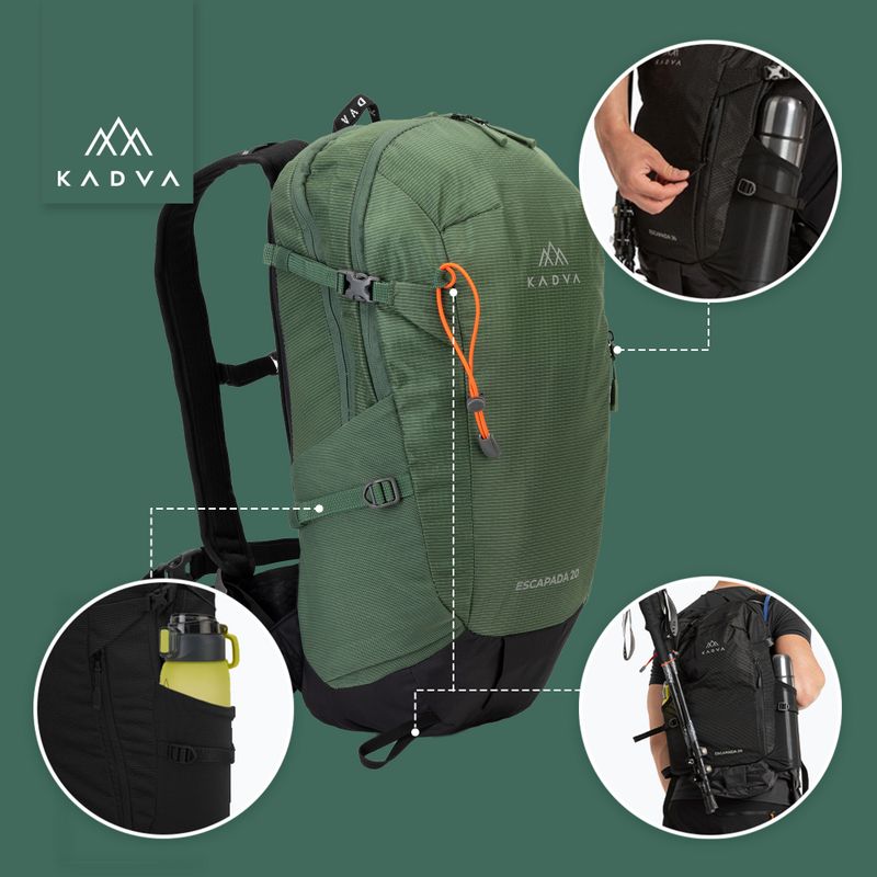 Туристическа раница KADVA Escapada 20 л зелена 17