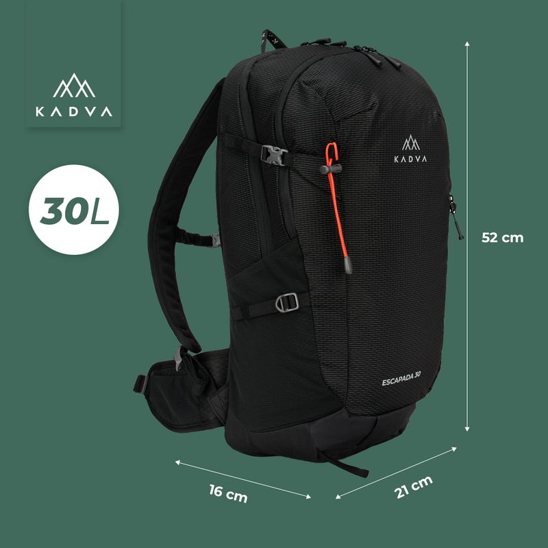 KADVA Escapada 30 л туристическа раница черна 24