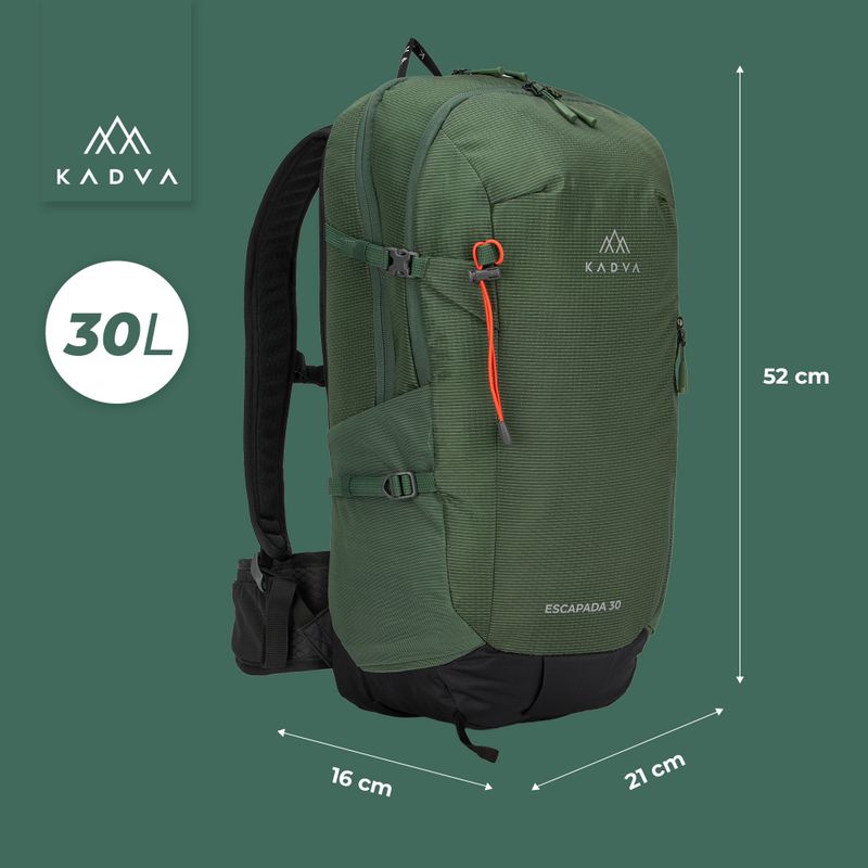Туристическа раница KADVA Escapada 30 л зелена 28