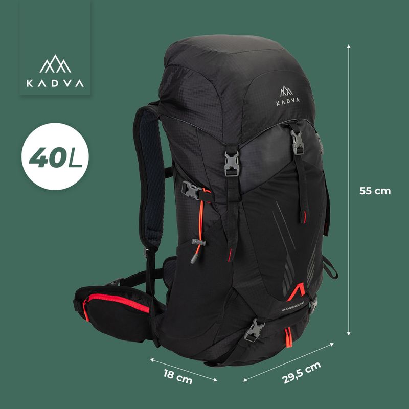 Туристическа раница KADVA Vagabundo 40 л черна 25
