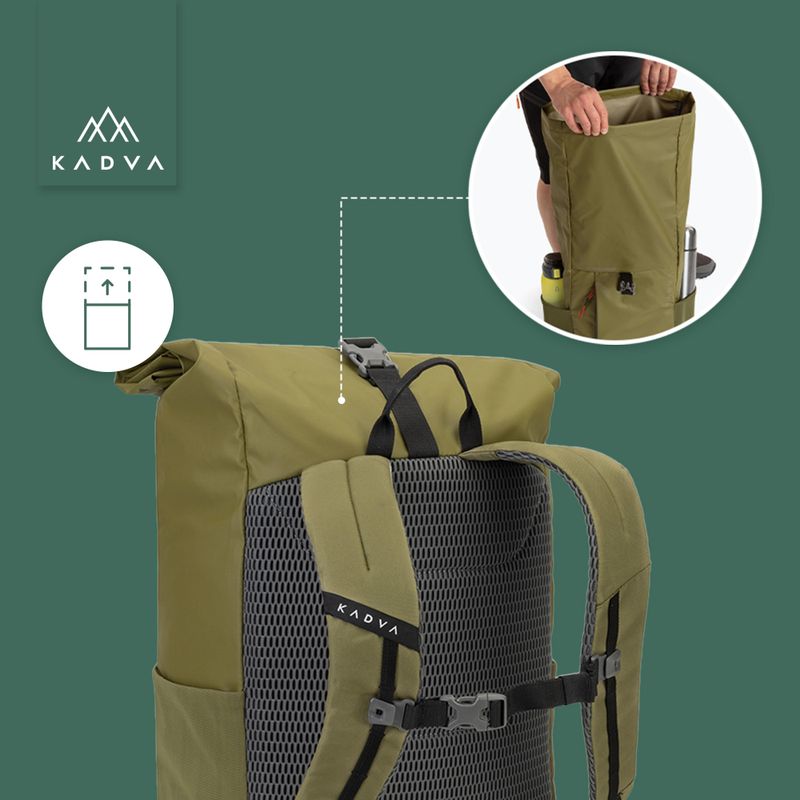 KADVA Companion 20 л градска раница в цвят каки 18