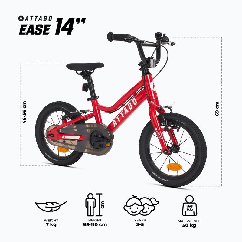 Детски велосипед ATTABO EASE 14" червен 2