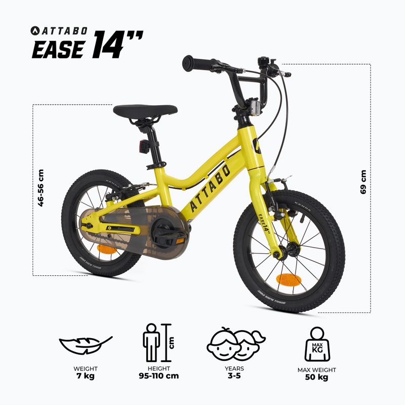 Детски велосипед ATTABO EASE 14" жълт 2