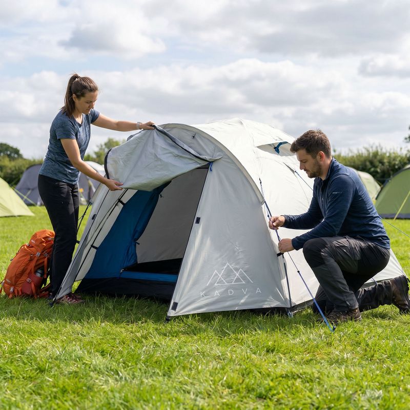 Палатка за къмпинг 4-местна KADVA CAMPdome 4 grey 9
