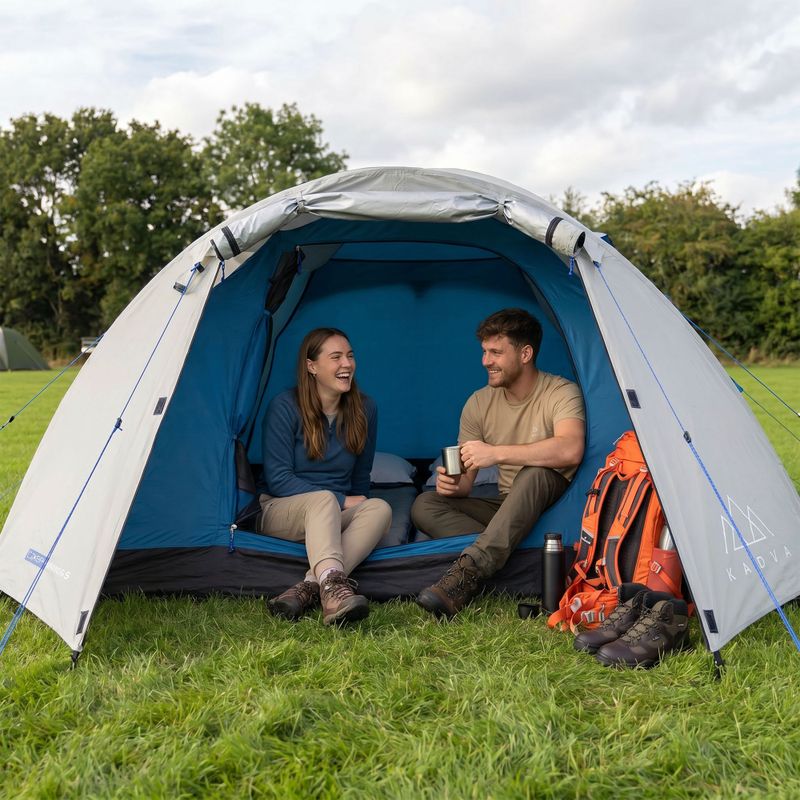 Палатка за къмпинг 4-местна KADVA CAMPdome 4 grey 10