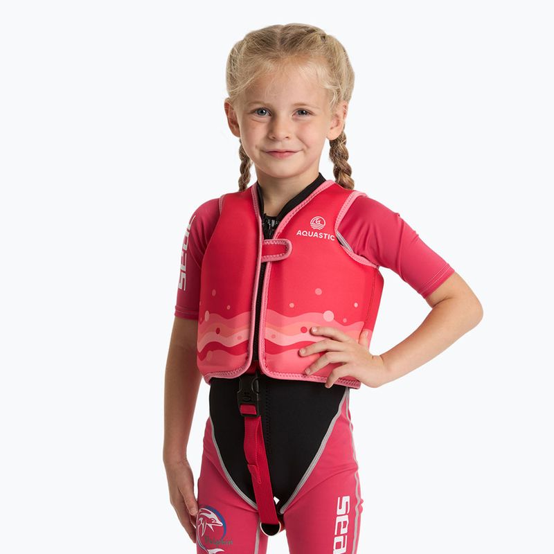 Детска спасителна жилетка AQUASTIC Junior dark pink 2