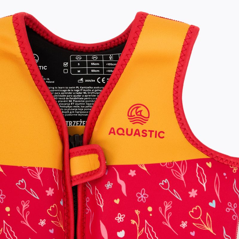 Детска жилетка за плаване AQUASTIC Junior, розова/жълта 3