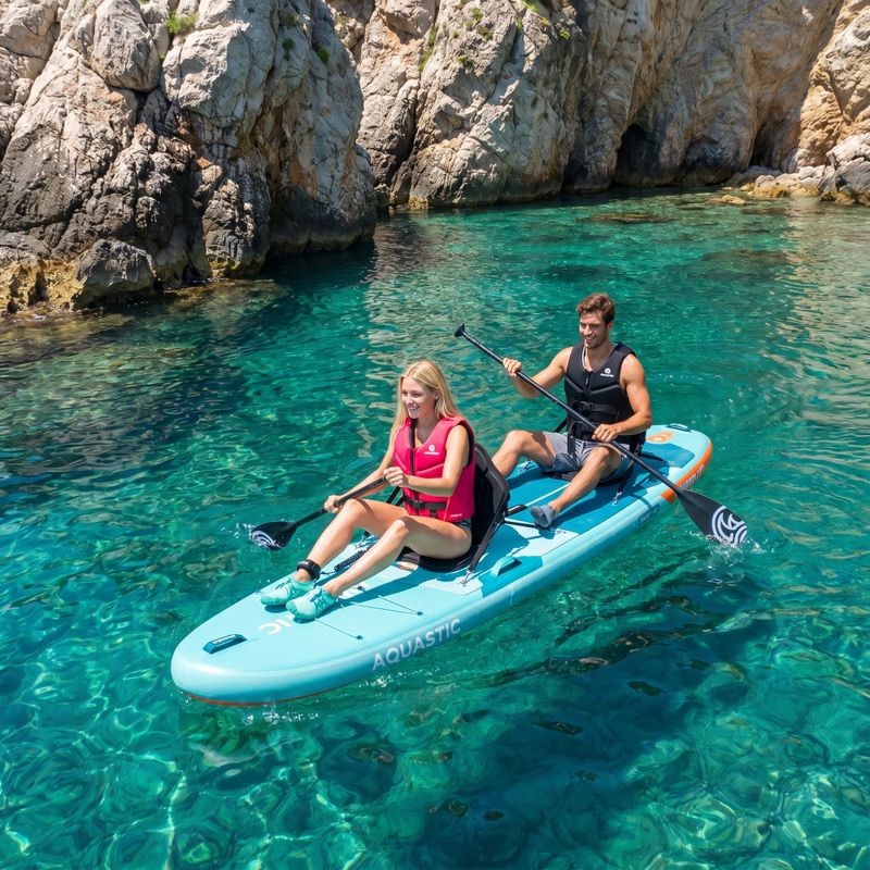 Комплект надуваема дъска SUP Tourer 12'0" 2-os зелен 23