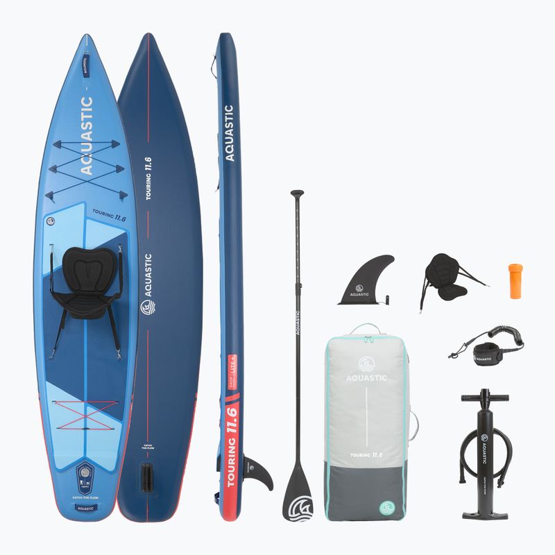Комплект надуваема дъска SUP AQUASTIC Touring 11'6" blue
