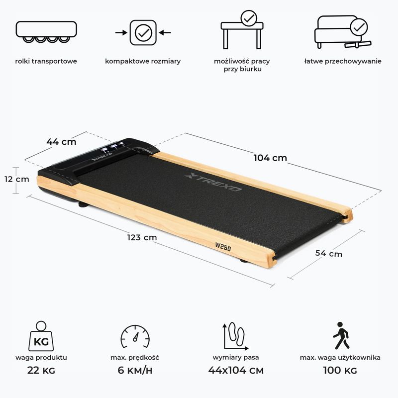 Електрическа пътека за бягане XTREXO TXO-W250 black/brown 3