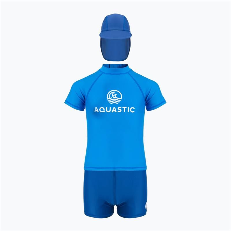 Детски комплект за плуване AQUASTIC UV 50+ UPF Marimo JRB тъмно синьо/синьо