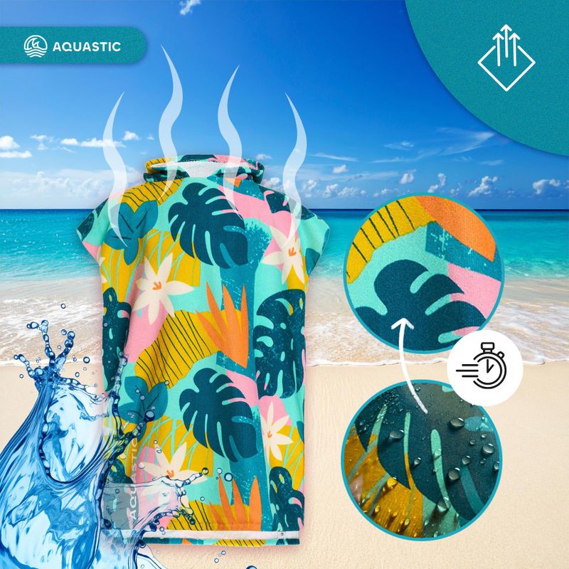 Детско пончо AQUASTIC Sunny JR цветя 14