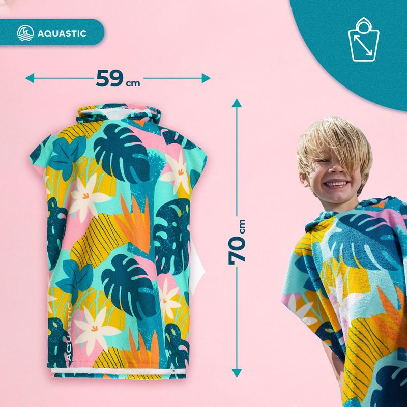 Детско пончо AQUASTIC Sunny JR цветя 15
