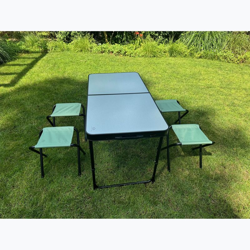 Сгъваема туристическа маса + столове KADVA CAMPtable комплект за 4-6 души сив 4