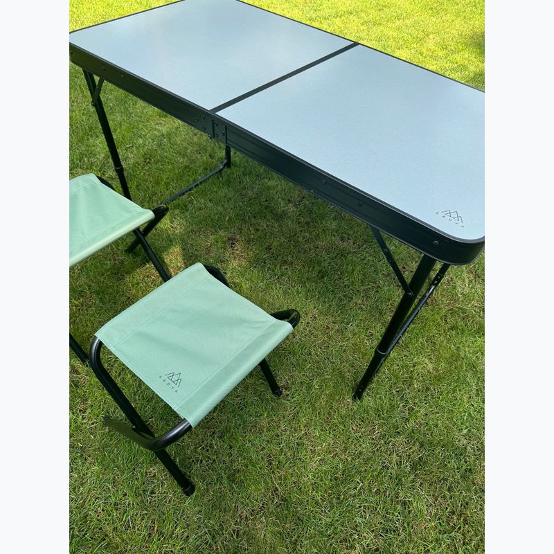 Сгъваема туристическа маса + столове KADVA CAMPtable комплект за 4-6 души сив 8