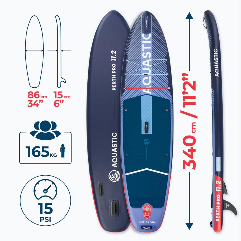 SUP дъска AQUASTIC Perth Pro 11'2" allround dark blue 21