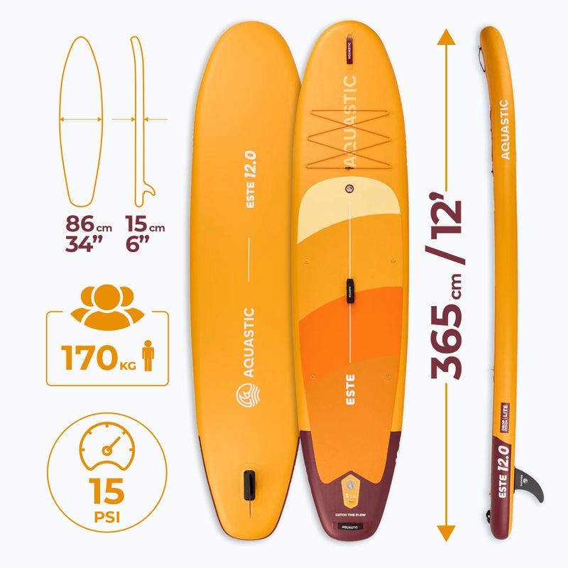 Комплект надуваема дъска SUP AQUASTIC This 12'0" orange 26
