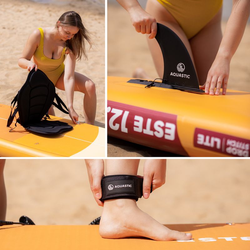 Комплект надуваема дъска SUP AQUASTIC This 12'0" orange 23