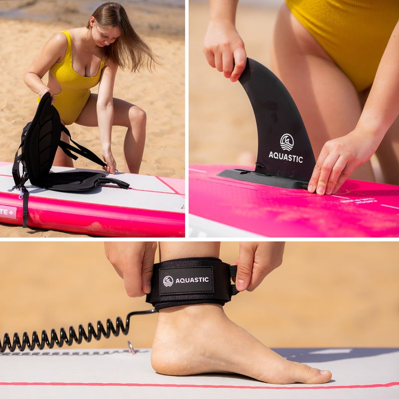 Комплект надуваема дъска SUP AQUASTIC Touring 11'6" pink 23