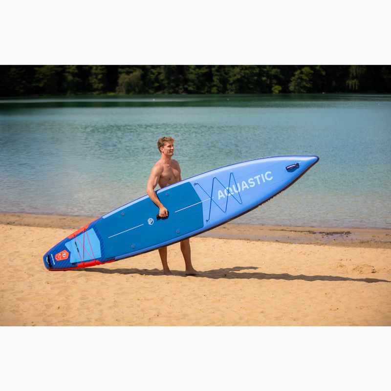 Комплект надуваема дъска SUP AQUASTIC Touring Pro 14'0" dark blue 19
