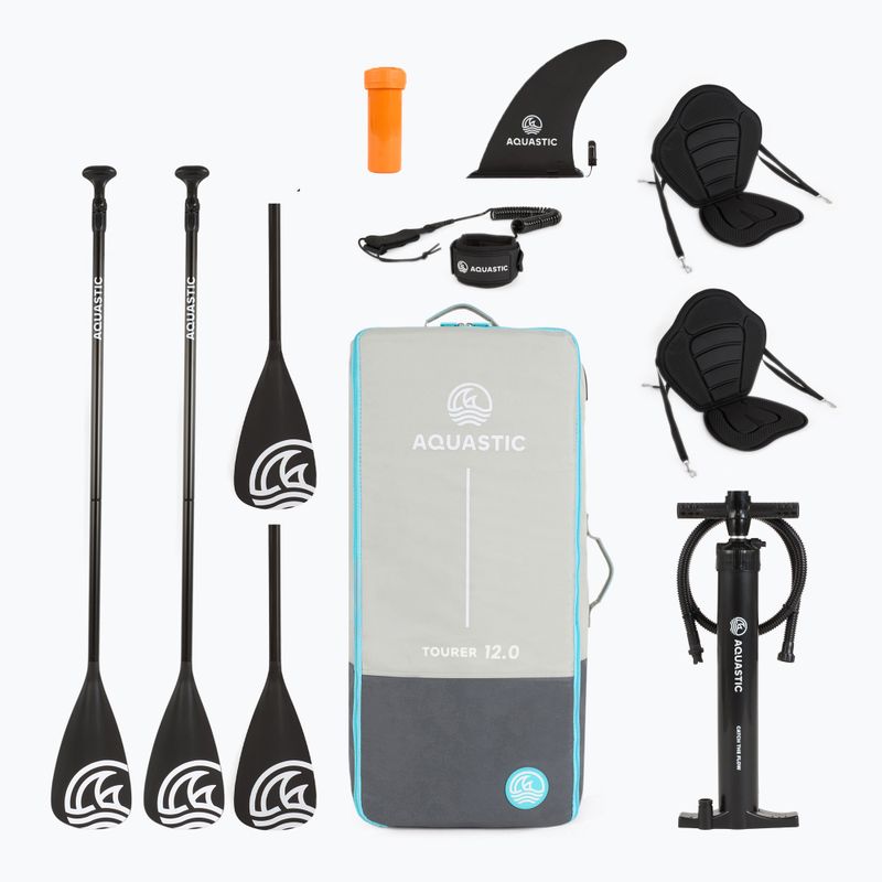 Комплект надуваема дъска SUP AQUASTIC Tourer 12'0" 2-os blue 19