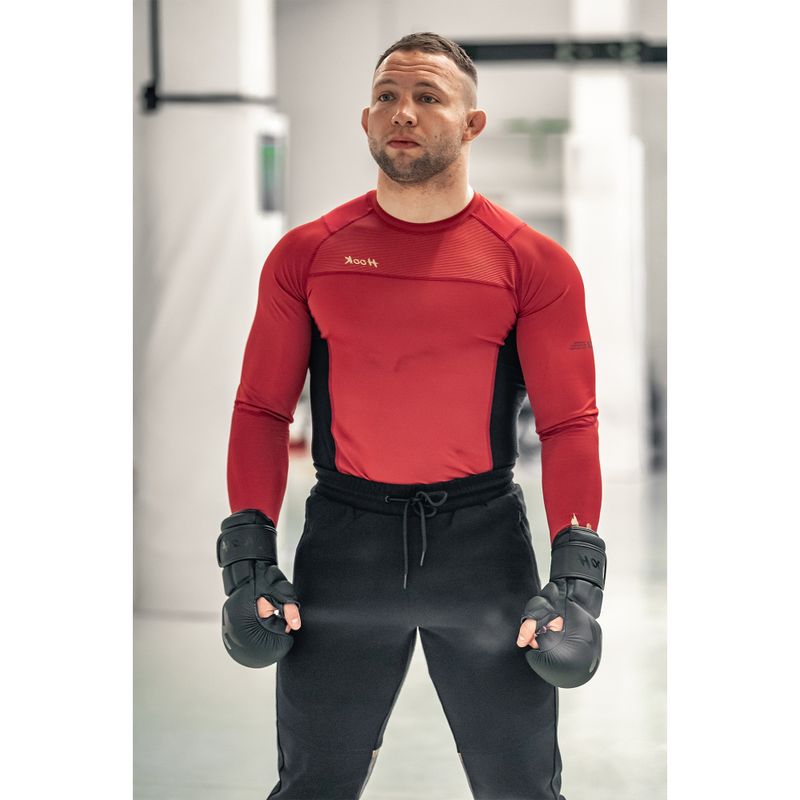 Мъжки рашгард с дълъг ръкав Rashguard HOOK FIGHTING Base red 3