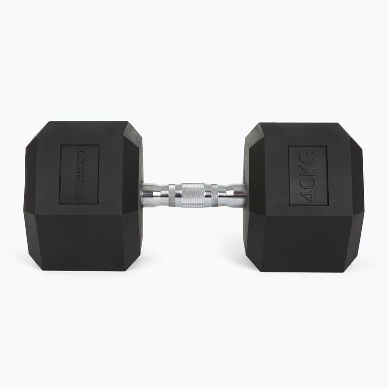 TREXO Hex 40 кг гумирани дъмбели 4