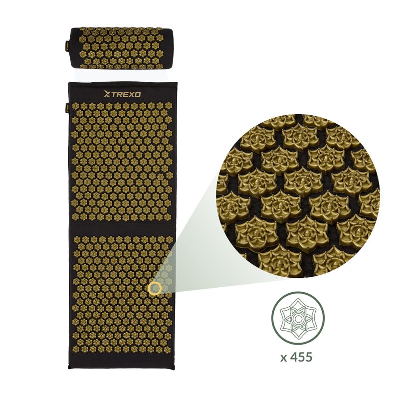 Подложка за акупресура XTREXO голяма с възглавница TXO-B4Z005-BK black 5