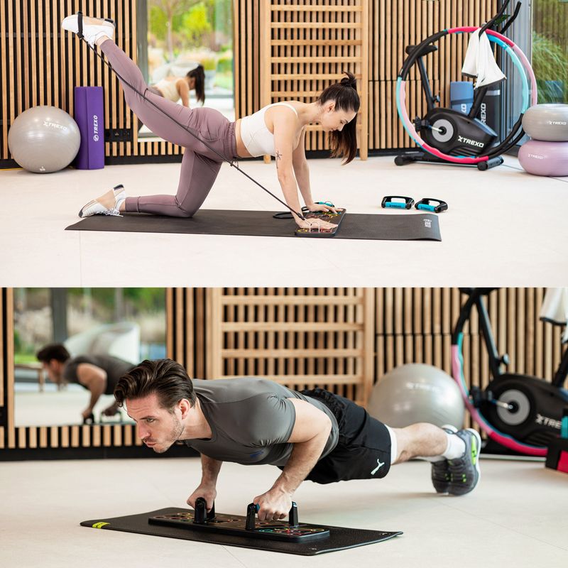 Многофункционална платформа с дръжки и експандер XTREXO сгъваема TXO-B4Z045-BK black 6