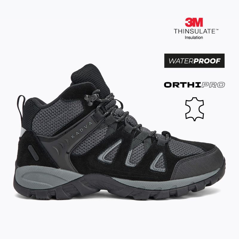 Мъжки туристически обувки KADVA Traver Mid WaterProof черен 2