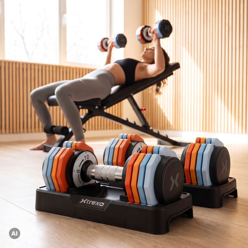 Комплект регулируеми дъмбели XTREXO 2 x 10 kg multicolor 15