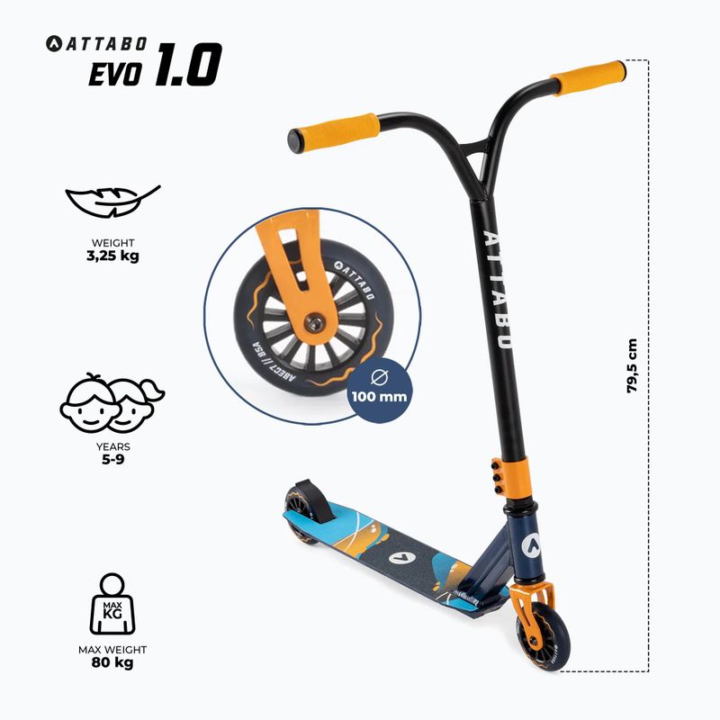 Детски скутер за свободен стил ATTABO EVO 1.0 син 2