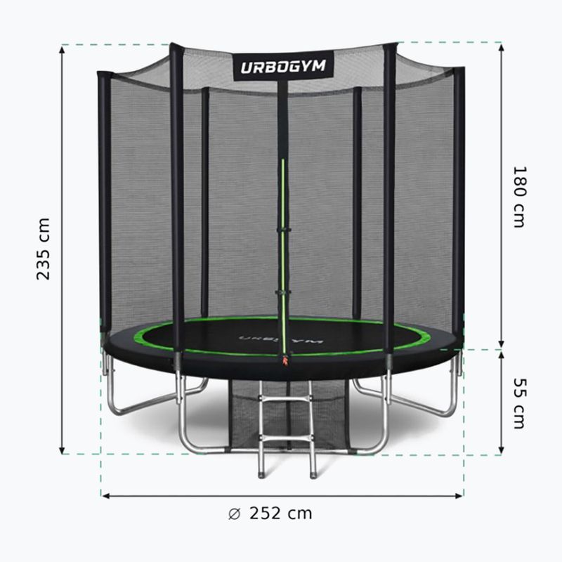 Градински батут Urbogym Classic 252 cm черен 8FT 9