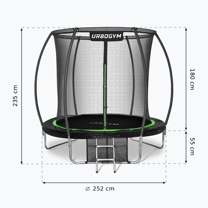 Градински батут Urbogym Infinity 252 cm черен 8FT 11