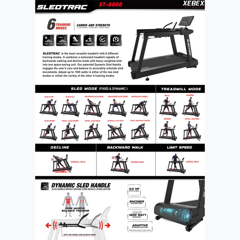 Електрическа пътека за бягане XEBEX SledTrac 6000 black 13