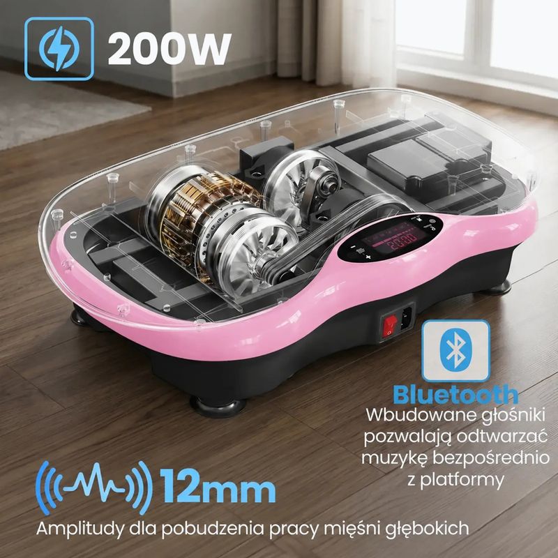 Вибрационна платформа Extralink Moonwalk Spin Move black/pink 11
