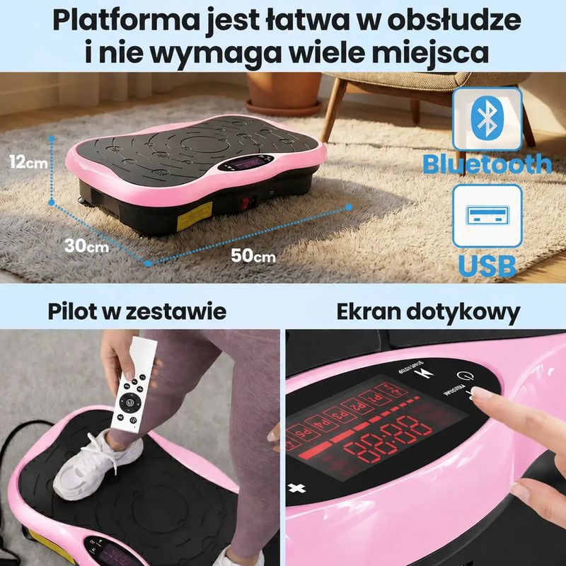 Вибрационна платформа Extralink Moonwalk Spin Move black/pink 15