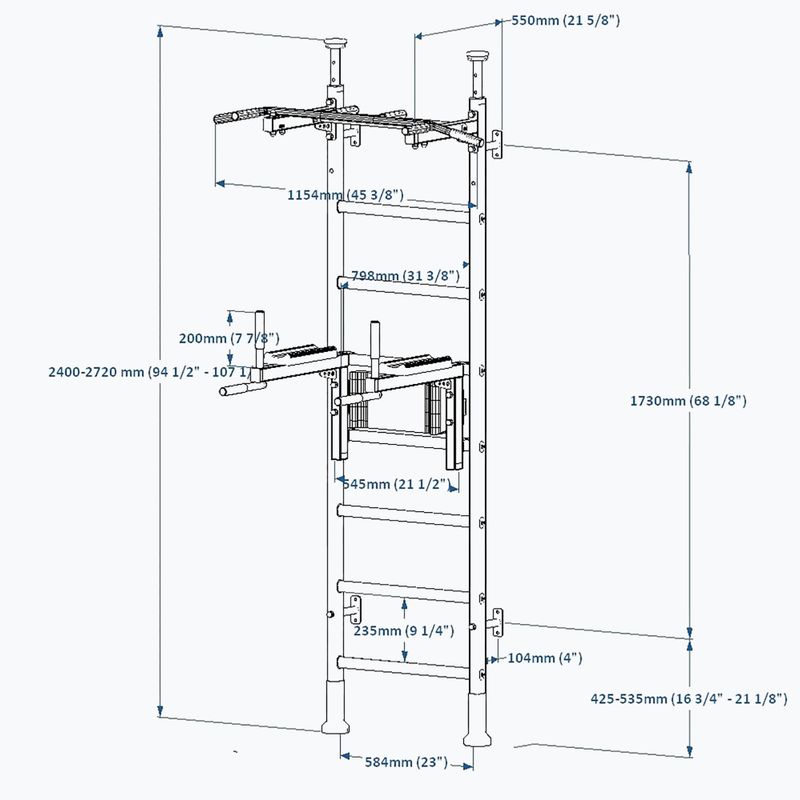 Гимнастическа стълба BenchK, бяла BK-522W 3