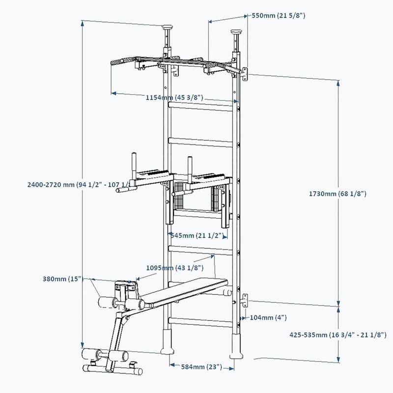 Стълба за гимнастика BenchK, бяла BK-523W 3