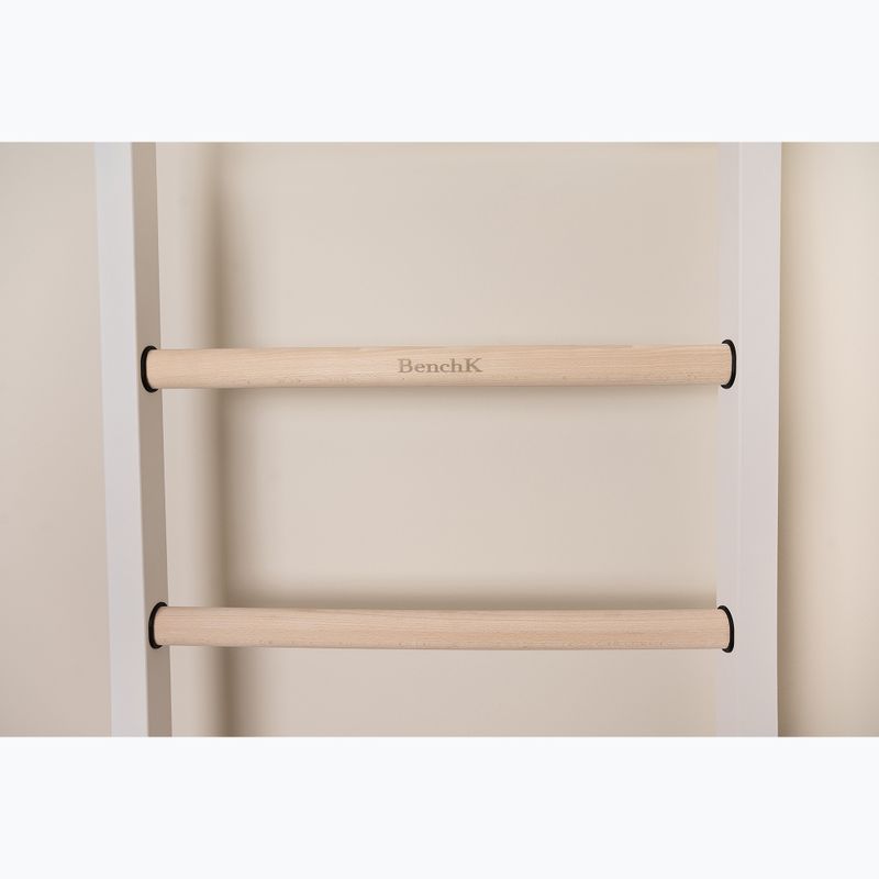 Гимнастическа стълба BenchK 711W+A204 white matte/oak 2