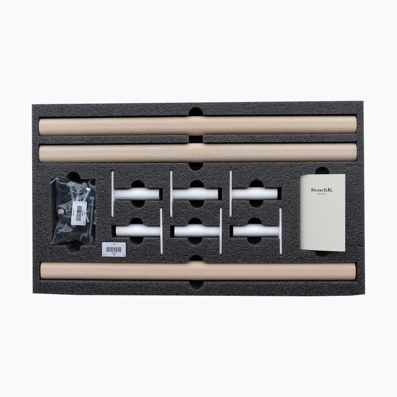 Гимнастическа стълба BenchK 711W+A204 white matte/oak 3