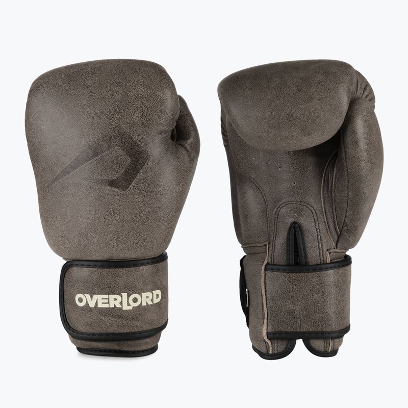Кафяви боксови ръкавици Overlord Old School 100006-BR/10OZ
