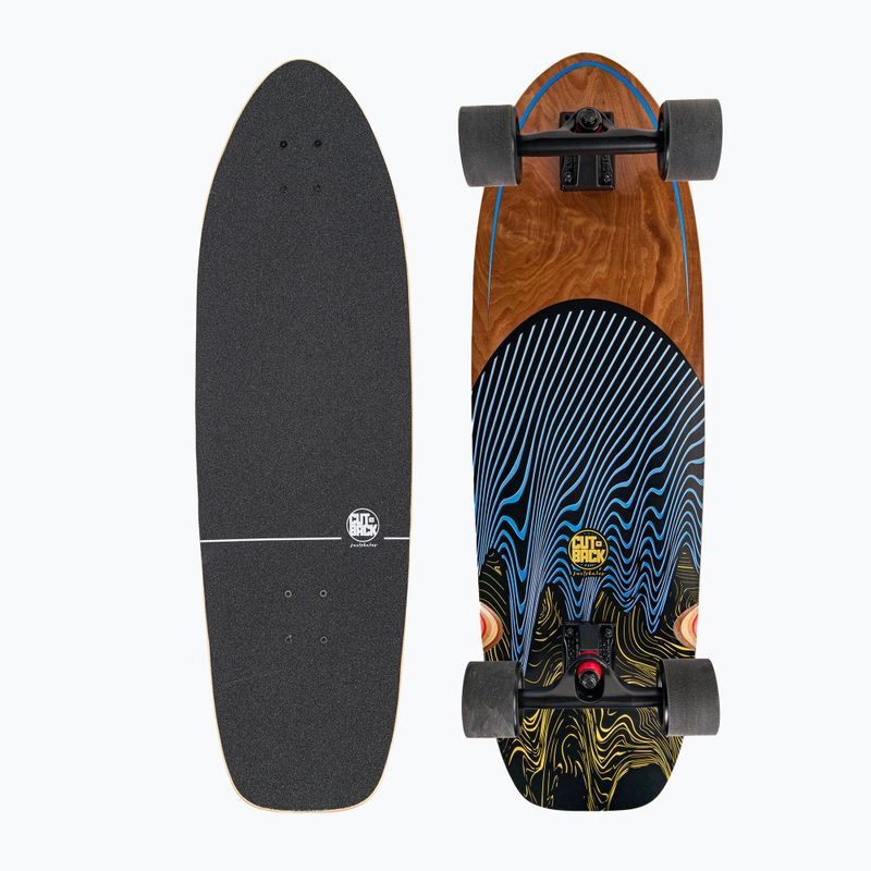 Surfskate Cutback Dark Blue 34" цветен скейтборд CUT-SUR-DBL