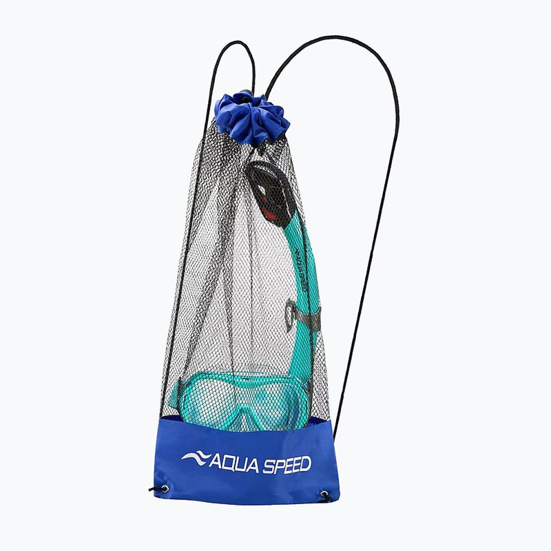 Детски комплект за гмуркане AQUA-SPEED Alize FS + Samos + Mesh turquoise 2