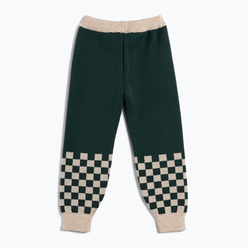 Детски панталони KID STORY Merino green chessboard 2