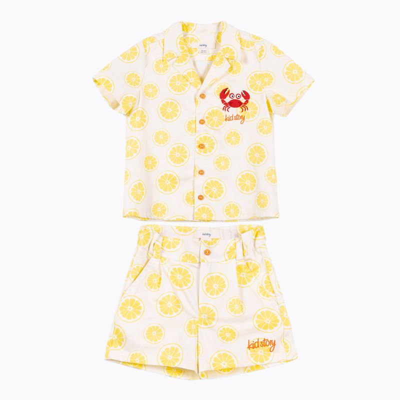 Детски комплект KID STORY риза и къси панталони lime paradise 4