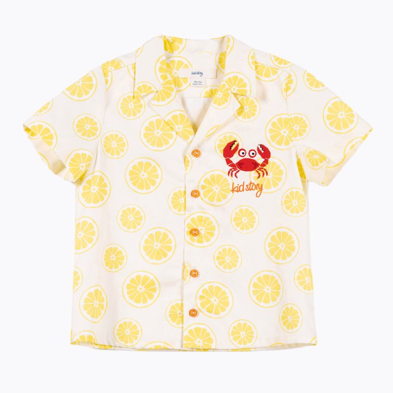 Детски комплект KID STORY риза и къси панталони lime paradise 5